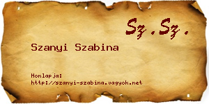 Szanyi Szabina névjegykártya
